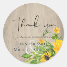 Casamento Rustic Sunflower Woodland Obrigado