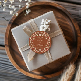 Adesivo Casamento Rustic Terracotta Flowers