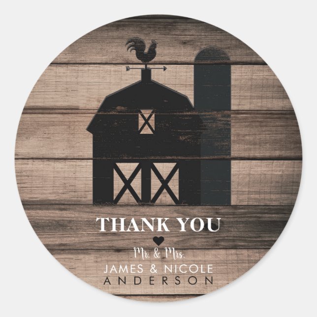 Adesivo Casamento Rustic Weathered Wood Black Barn Country (Frente)