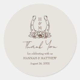 Adesivo Casamento Rustic Western Boho Horsfere Obrigado