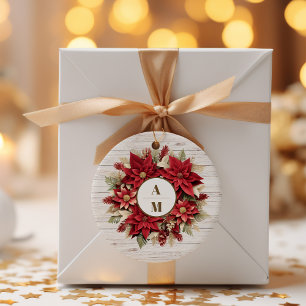 Adesivo Casamento Rustic White Wood Poinsettia