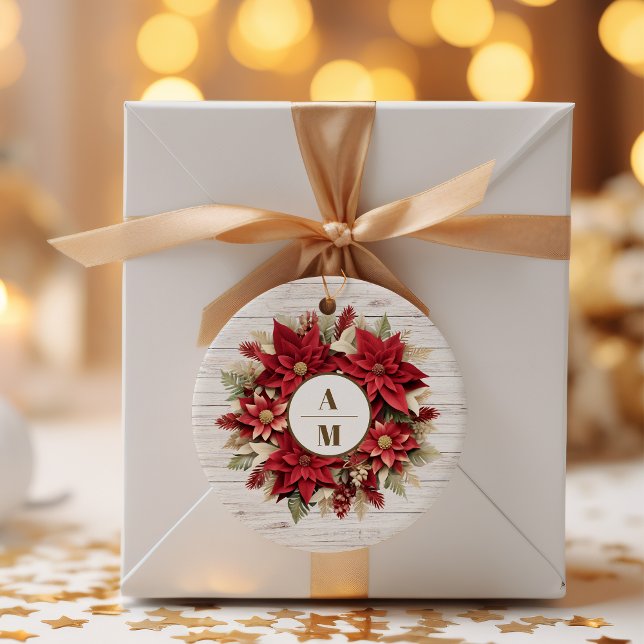 Adesivo Casamento Rustic White Wood Poinsettia (Criador carregado)