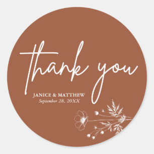 Adesivo Casamento Rustic Wildflower Terracotta Boho