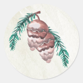Adesivo Casamento Rustic Winter Forest Pine Cone