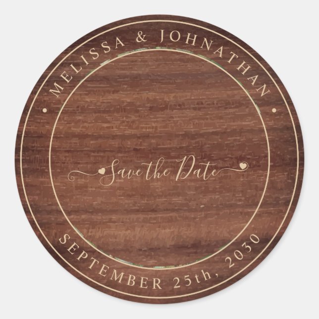 Adesivo Casamento Rustic Wood Greenery Salvar A Data (Frente)