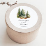 Adesivo Casamento rústico da floresta elegante minimalista<br><div class="desc">Itens de correspondência elegantes e mesquinhos clássicos de casamento rústico da floresta disponíveis.</div>