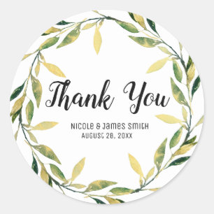 Adesivo Casamento rústico da grinalda verde botânica