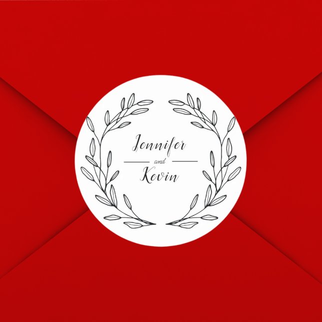 Adesivo Casamento Rustico de Flores Selvagens Elegante (Criador carregado)