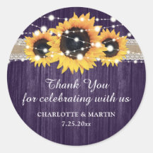 Casamento Rústico De Madeira Púrpura Girassol Obri