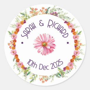 Adesivo Casamento Rústico de Primavera com Flores Silvestr