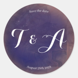 Adesivo Casamento Salvar a Data Legante Monograma Roxo