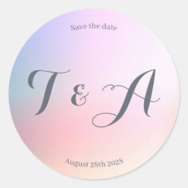Adesivo Casamento Salve a Data Rosa Lilac Ombre