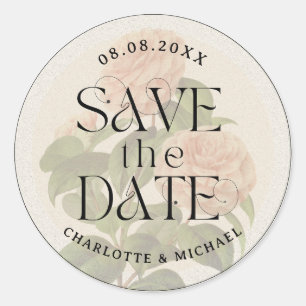Adesivo Casamento Save the Date Rústico Vintage Tendência