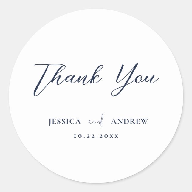 Adesivo Casamento Simples Azul e Branco do Marinho Elegant (Frente)