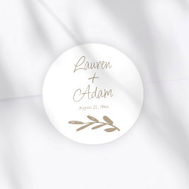 Adesivo Casamento Simples com Letra Dourada