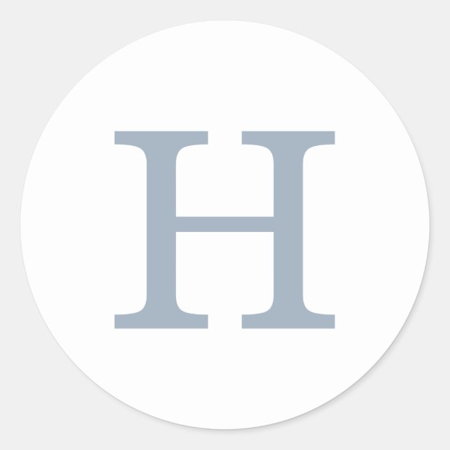 Adesivo Casamento Simples de Azul e Monograma Branco (Frente)