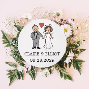 Adesivo Casamento Simples de Cartoon