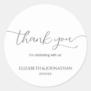 Adesivo Casamento Simples De Manuscritos Mínimos Obrigado