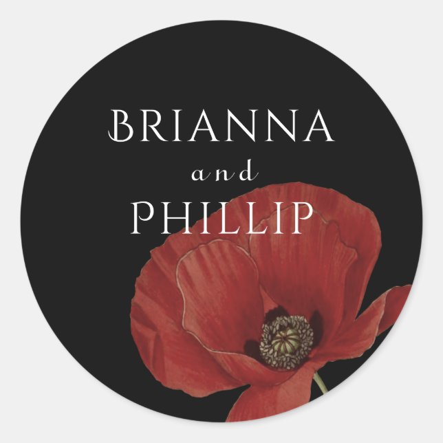 Adesivo Casamento Simples De Molho Vermelho Com Aquarela (Frente)