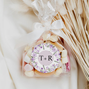 Adesivo Casamento Simples de Monograma de Lavanda