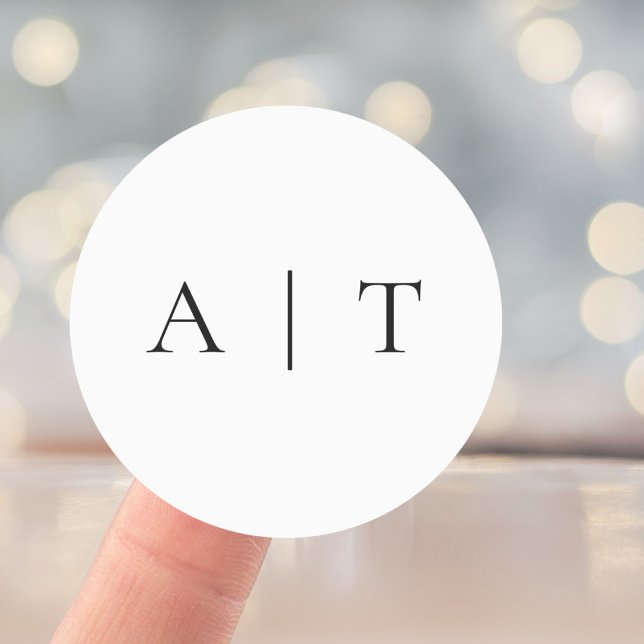 Adesivo Casamento Simples de Monograma Elegante (Criador carregado)