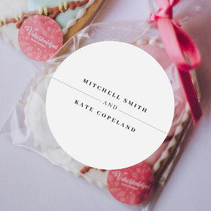 Adesivo Casamento Simples de Nome Branco e Preto