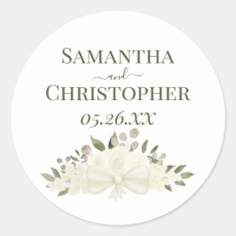 Adesivo Casamento Simples de Rosas Brancas e Blossomas