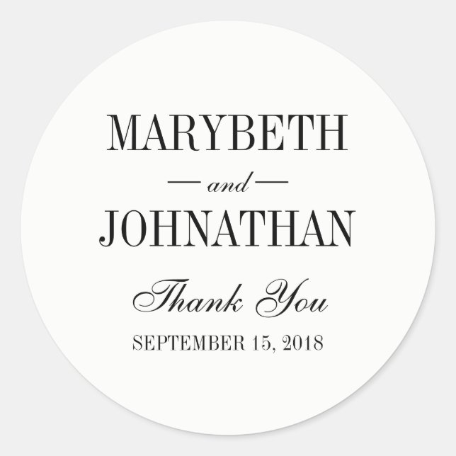 Adesivo Casamento Simples e Elegante Obrigado A Favor Stic (Frente)