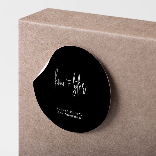 Adesivo Casamento simples e minimalista preto e branco (Criador carregado)