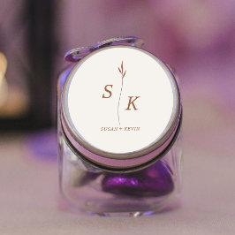 Adesivo Casamento Simples e Mínimo de Elegância Chic Leaf