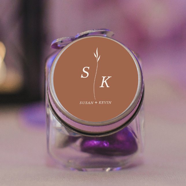 Adesivo Casamento Simples e Mínimo de Elegância Chic Leaf  (Criador carregado)