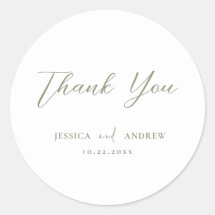 Adesivo Casamento Simples e Verde Sage Minimalista