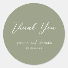 Adesivo Casamento Simples e Verde Sage Minimalista