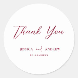 Adesivo Casamento Simples e Vermelho Brilhante Minimalista