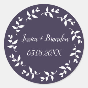 Adesivo Casamento Simples Elegante Minimalista Roxo