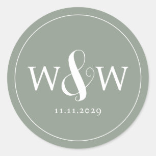 Adesivo Casamento Simples Elegante Moderno Monograma