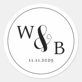 Adesivo Casamento Simples Elegante Moderno Monograma