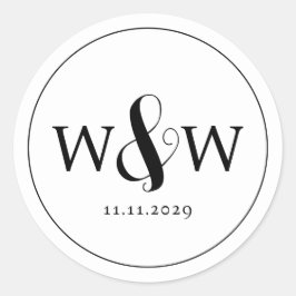 Adesivo Casamento Simples Elegante Moderno Monograma