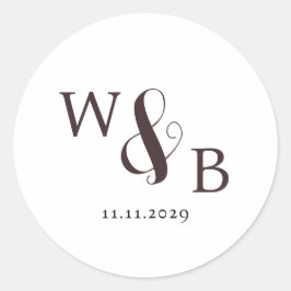 Adesivo Casamento Simples Elegante Moderno Monograma