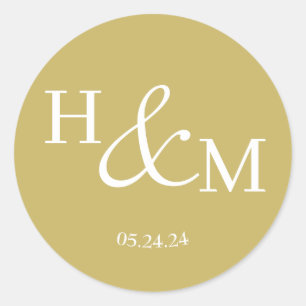 Adesivo Casamento Simples Elegante Moderno Monogramado