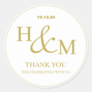 Adesivo Casamento Simples Elegante Moderno Monogramado