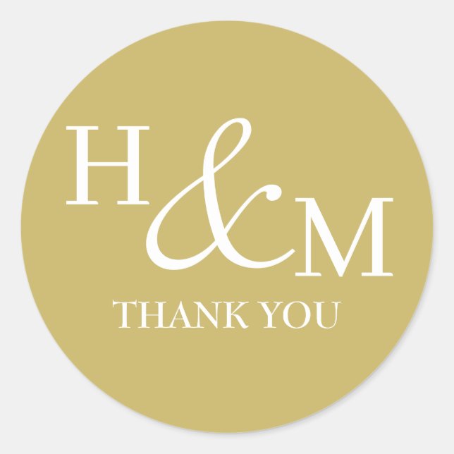 Adesivo Casamento Simples Elegante Moderno Monogramado (Frente)