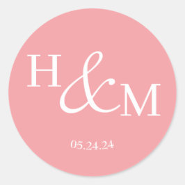 Adesivo Casamento Simples Elegante Moderno Monogramado