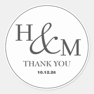 Adesivo Casamento Simples Elegante Moderno Monogramado