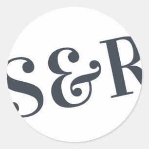 Adesivo Casamento Simples Grande Monograma Moderno