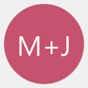 Adesivo Casamento Simples Magenta Rosa Monograma