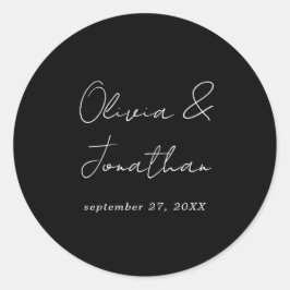 Adesivo Casamento Simples Mínimo de Script Preto