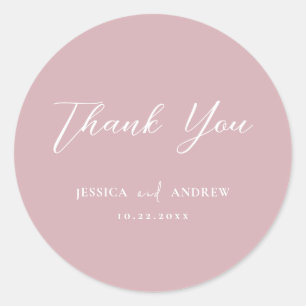 Adesivo Casamento Simples Mínimo Pink e Branco Dusty