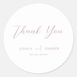 Adesivo Casamento Simples Mínimo Pink e Branco Dusty