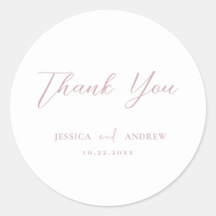 Adesivo Casamento Simples Mínimo Pink e Branco Dusty